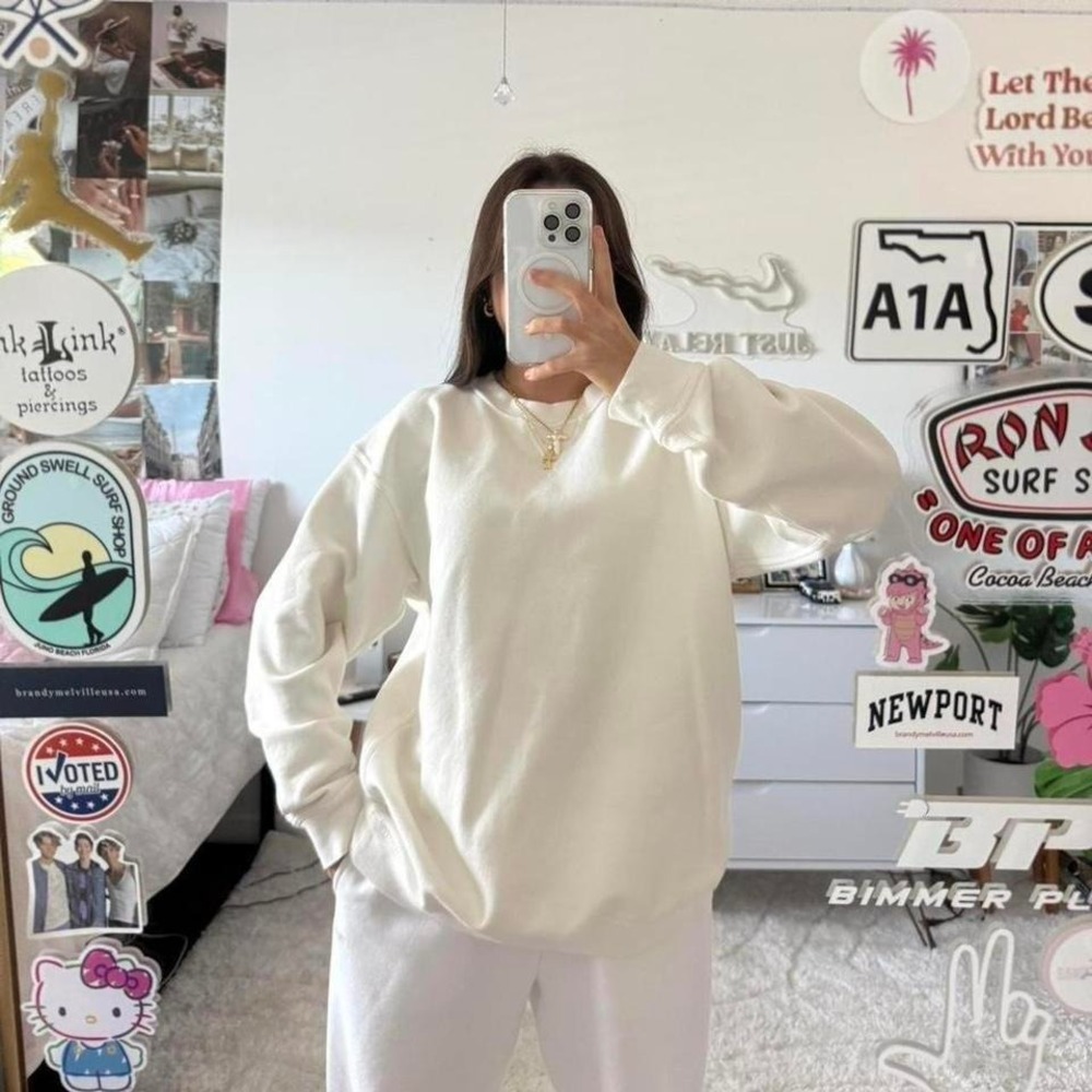 cream lululemon men's oversized‎ cotton crewneck